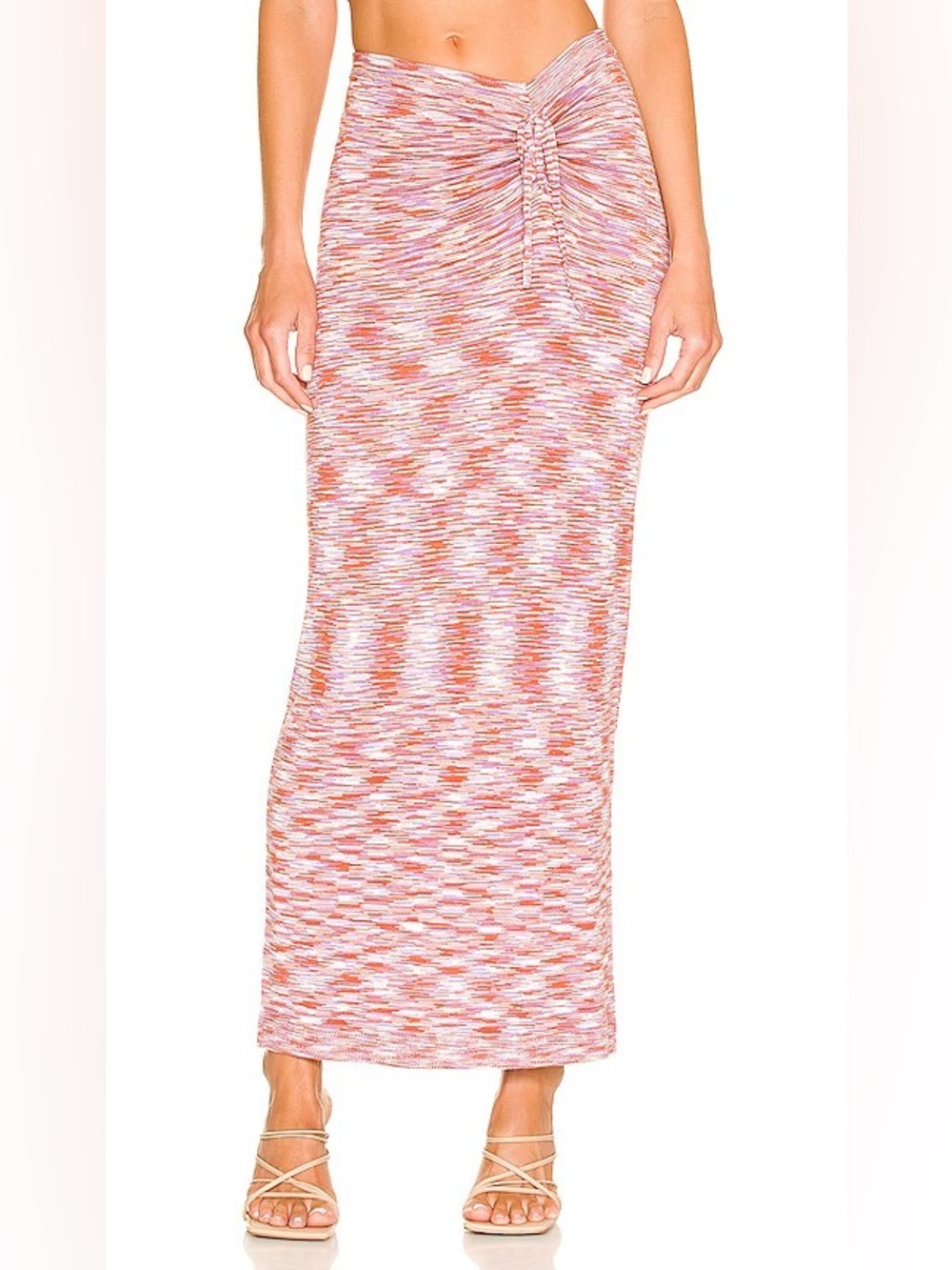 House of Harlow 1960 Sonia Ruched Maxi Skirt in Purple Spacedye
